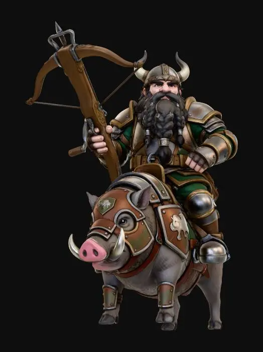 3D model for Dwarven Boar Rider