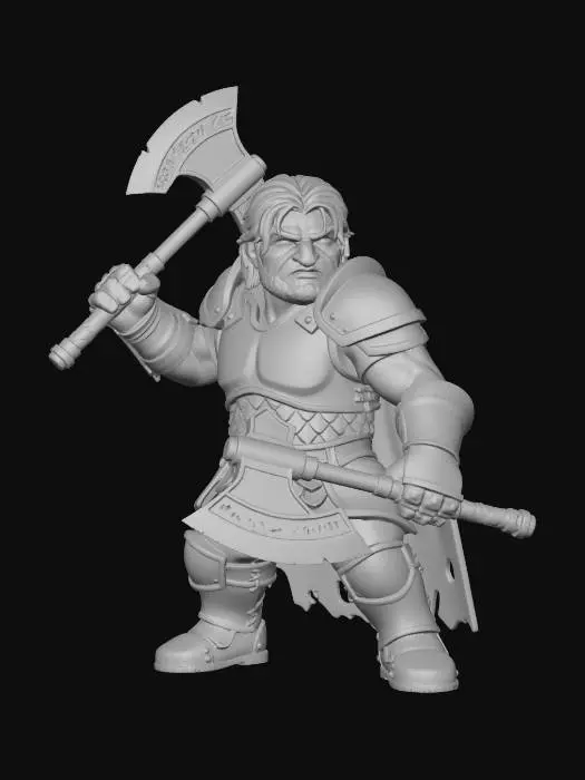3D model for Greybeard Warlord