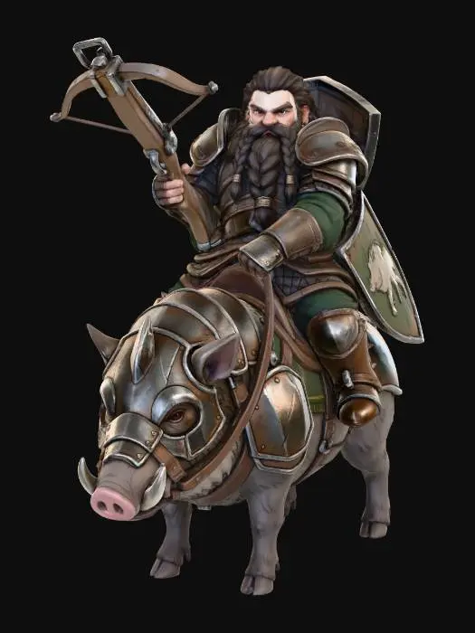 3D model for Dwarven Boar Rider