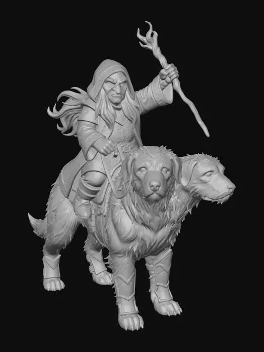 3D model for Wizard on Twin Hounds