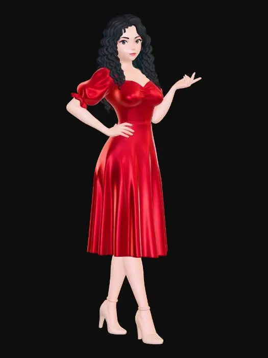 3D model for Crimson Elegance