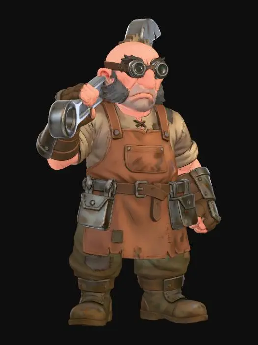 3D model for Wrench-Wielding Blacksmith