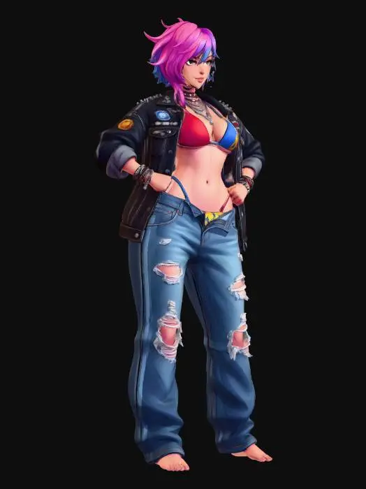 3D model for Neon Punk Rebel