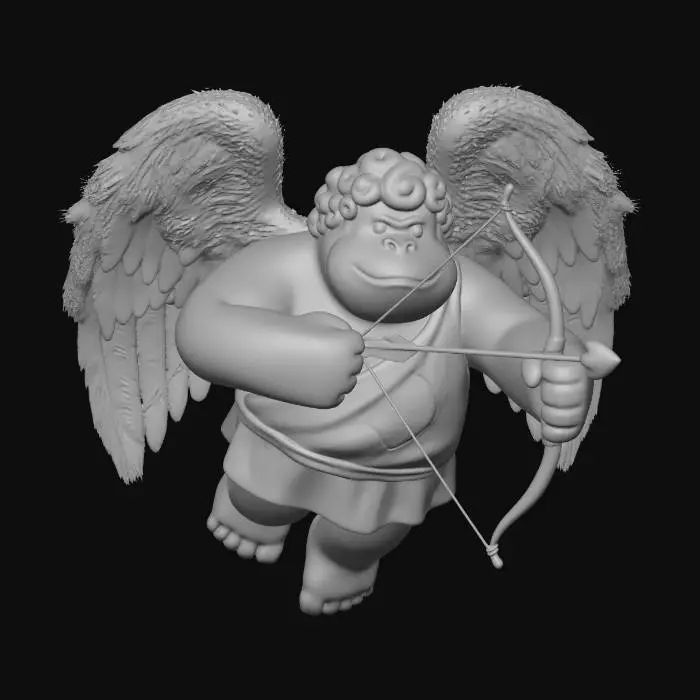 3D model for Pink Cupid with Heart Arrow