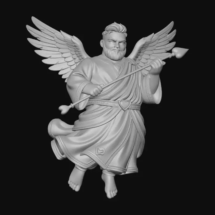 3D model for Valentine Angel with a Heart Spear