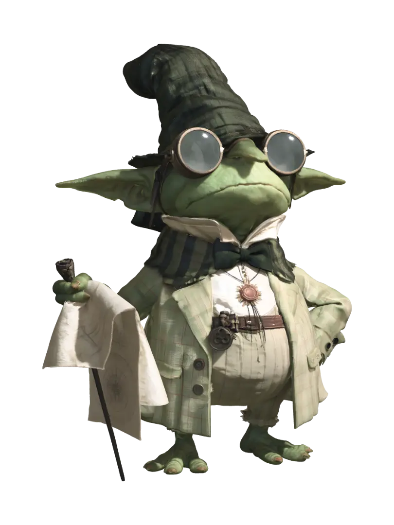 Smartest Goblin Alive - Professor 3D model, vytvořený pomocí AI