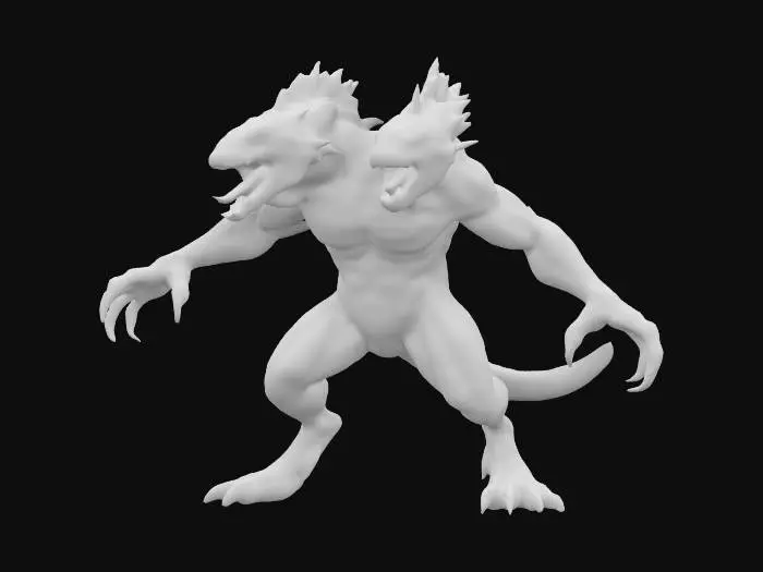 3D model for dual head very detail monster