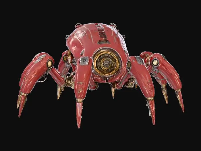 3D model for Crimson Mechano-Crawler, #PBR#