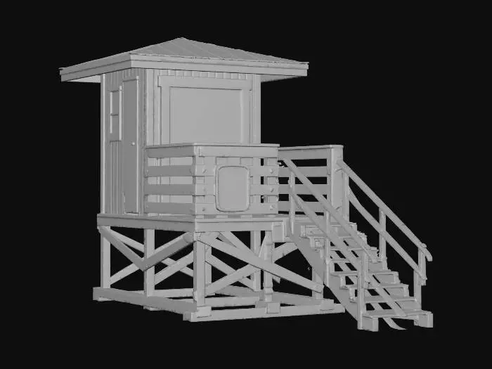 3D model for Lifeguard Tower by the Sea