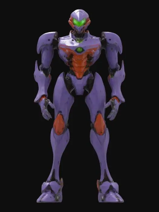 3D model for The Evangelions in Neon Genesis Evangelion are biomechanical humanoid mechs with sleek yet monstrous designs. They combine armored plating with organic elements like visible musculature, giving a visceral, almost grotesque aesthetic. Their lanky proportions, glowing eyes, sharp angles, and intricate details enhance their alien feel. Often wielding weapons like progressive knives or massive rifles, their movement is fluid, animalistic, and eerily human, perfect for dynamic 3D mesh modeling.