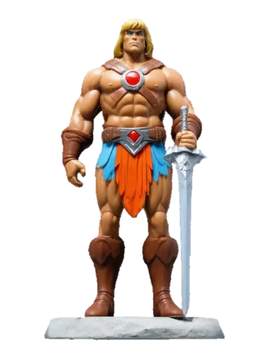 he-man toy action figure - Actionfigure 3D model, vytvořený pomocí AI