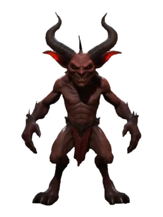 IMP DEVIL CHARACTER AS SEEN IN DIABLO 4 VIDEO GAME 3D model, vytvořený pomocí AI