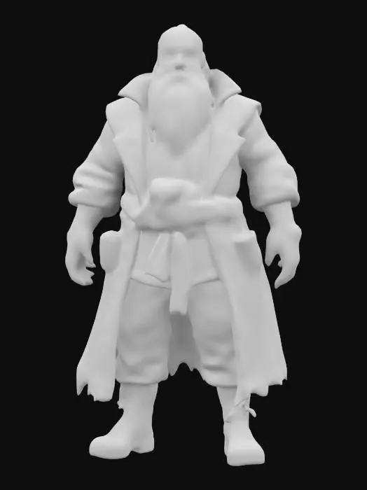 3D model for guy with long beard, terrorist with dinamite attached to his waist, hes got a bunch of dinamite attached to his waist as a belt