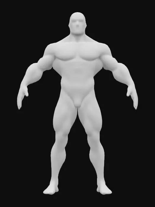 3D model for muscular human, A-pose
