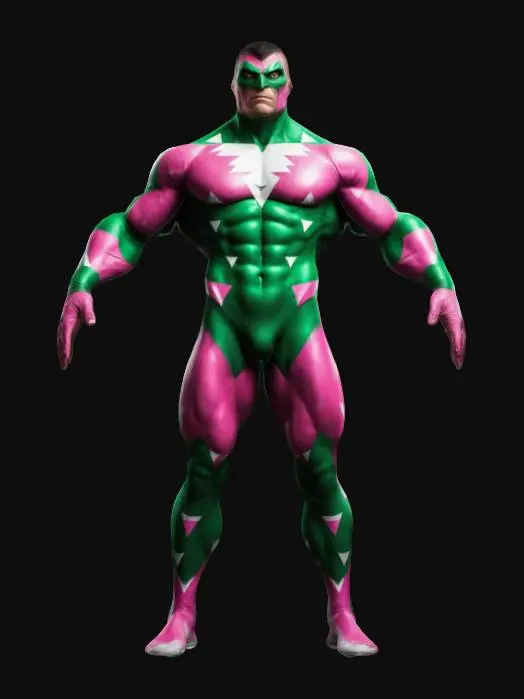 3D model for muscular human, A-pose
