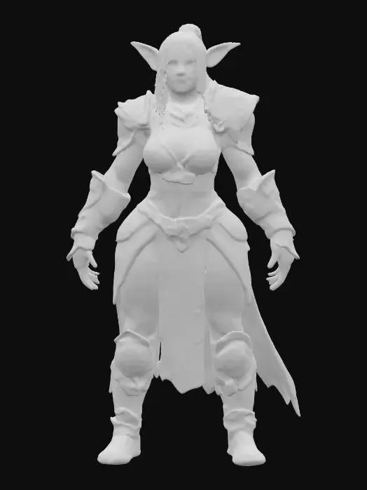 3D model for muscular DWARF WEARING A INTRICATE leather ARMOR WITH skull MOTIVES ON THE CHEST, HIS HAIR IS A long and braided as his long black beard in contrast with his pale skin, no weapon, a-posed