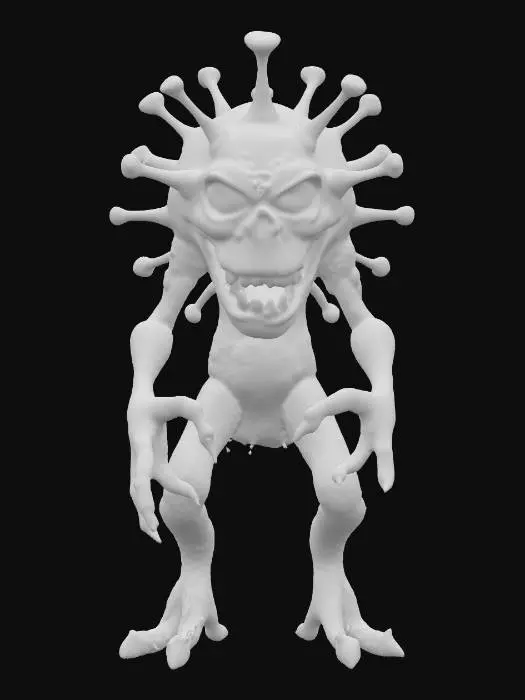 3D model for  a monster virus evil coronavirus hybrid monster 