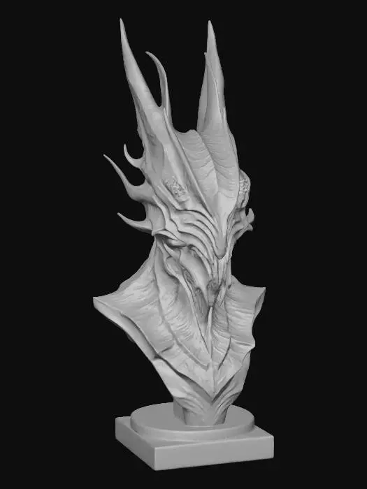 3D model for Frostfire Dragon Bust, #villain#