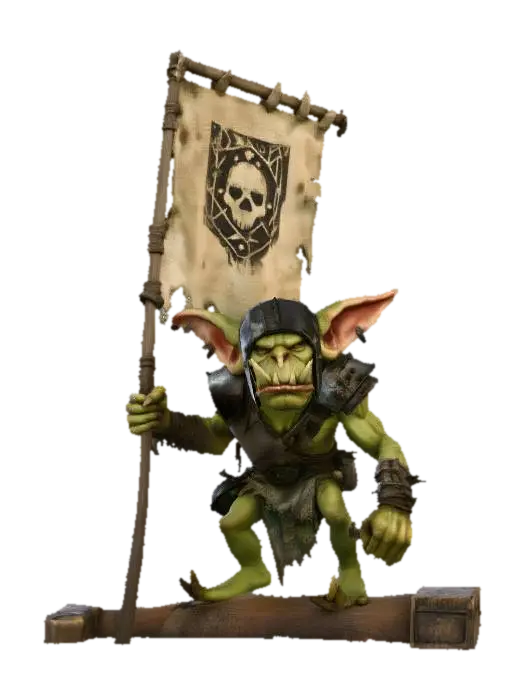 Goblin Standard-Bearer 3D model, vytvořený pomocí AI
