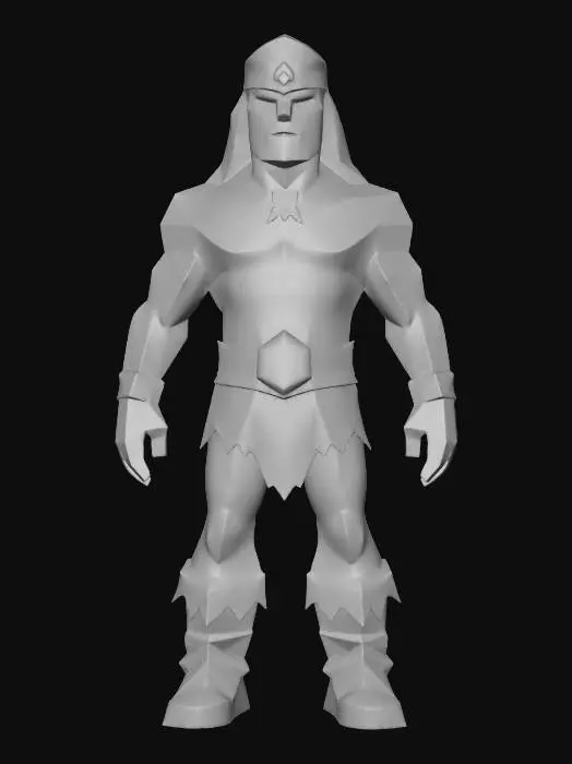 3D model for Barbarian Warrior low poly
