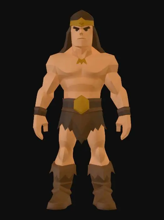3D model for Barbarian Warrior low poly