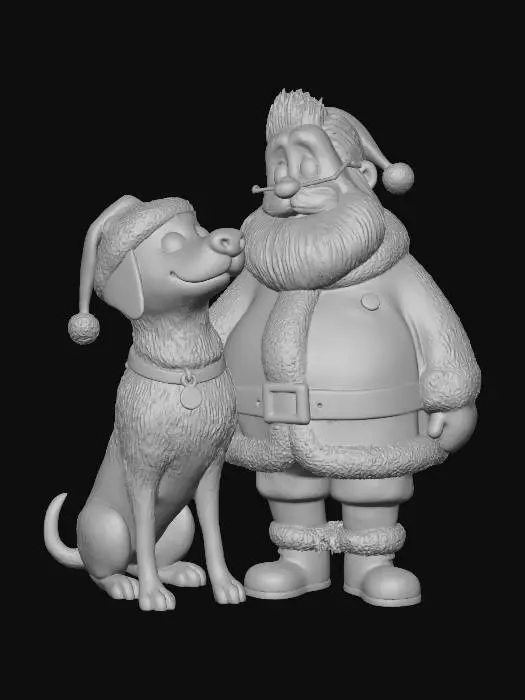 3D model for Santa and His Furry Friend, #Christmas2025#