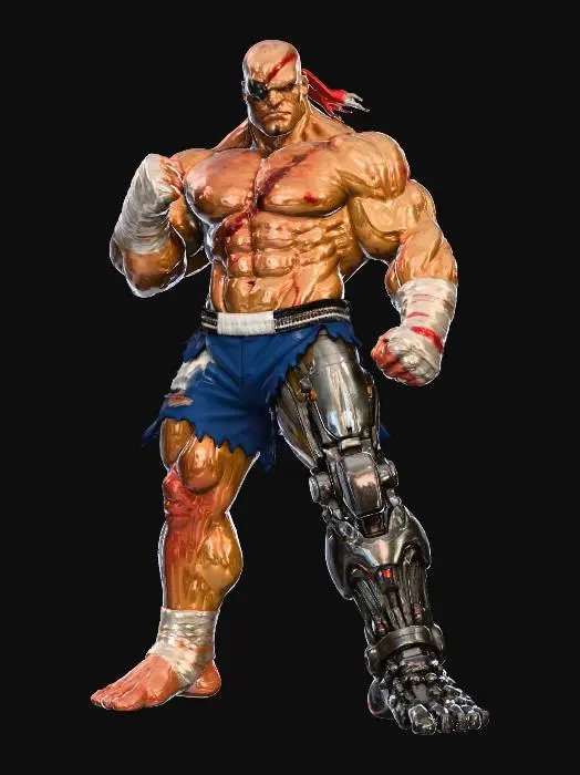 3D model for Warrior with a Cybernetic Leg