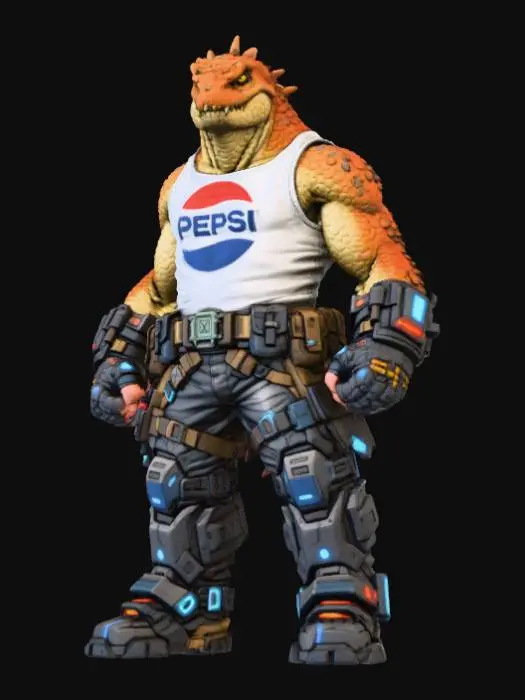 3D model for Lizard Warrior in Pepsi Gear