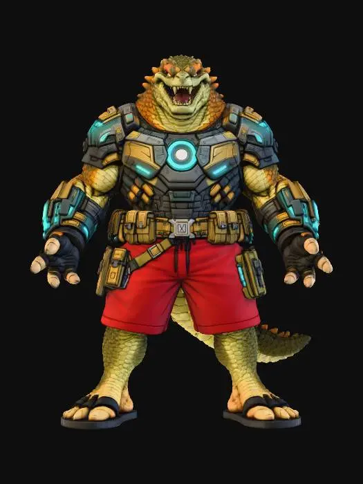 3D model for Cyber Gator Warrior