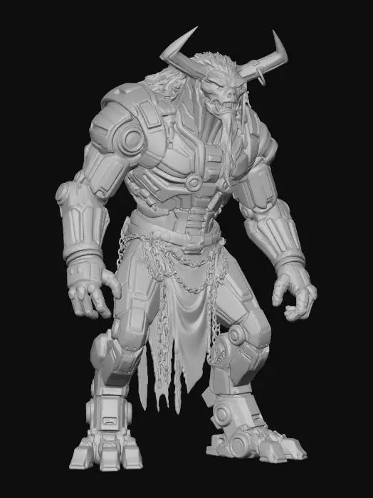 3D model for Cyber Minotaur Warrior