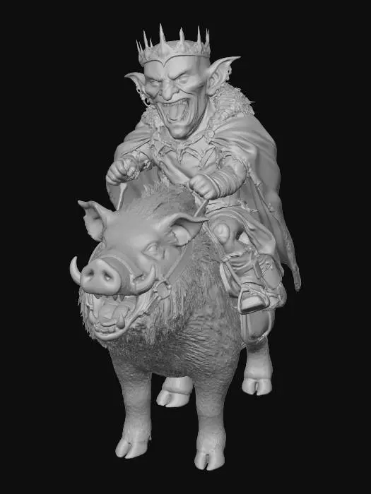 3D model for Goblin King on a Boar