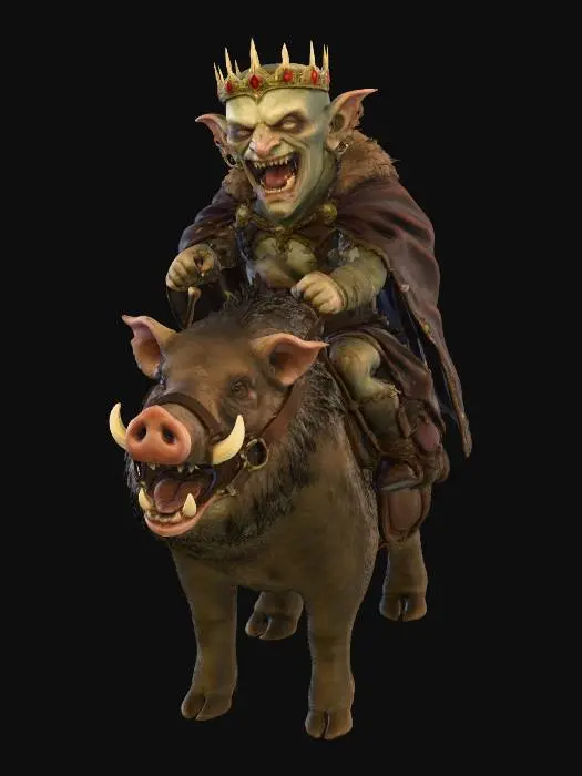 3D model for Goblin King on a Boar