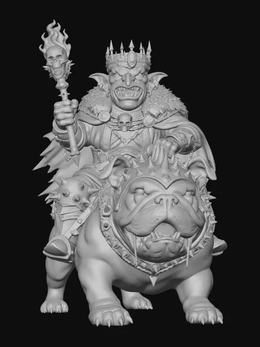 3D model for Goblin King and His Bulldog Steed