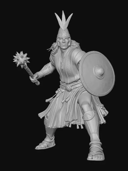 3D model for Warrior in Battle Gear