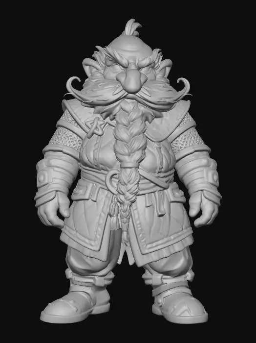 3D model for Dwarf Warrior Portrait