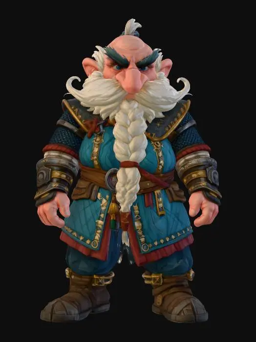 3D model for Dwarf Warrior Portrait