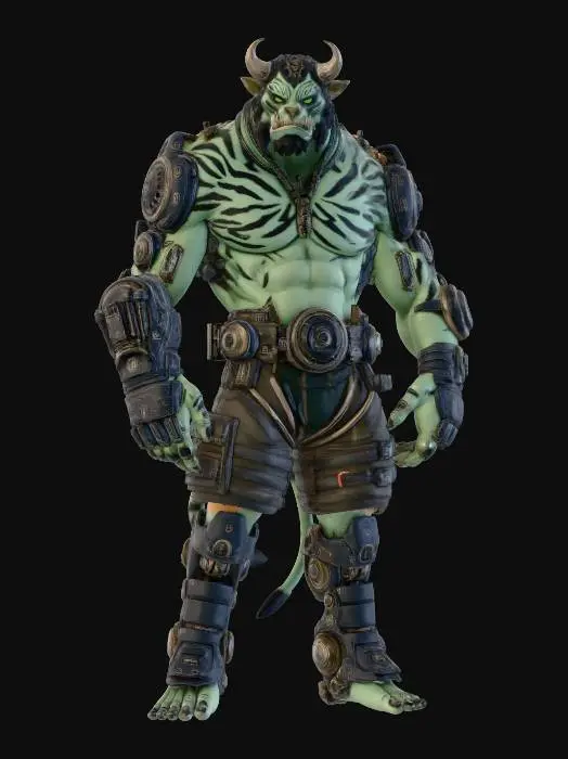 3D model for Cybernetic Beast Warrior