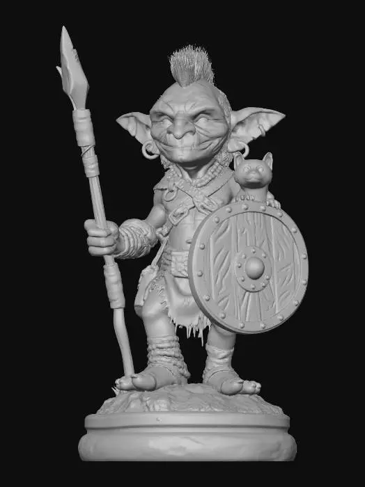 3D model for Goblin Warden and the Cat on the Shield