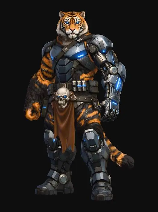 3D model for Cybernetic Tiger Warrior