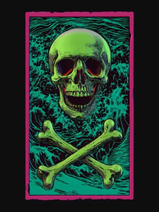 3D model for Neon Skull and Crossbones