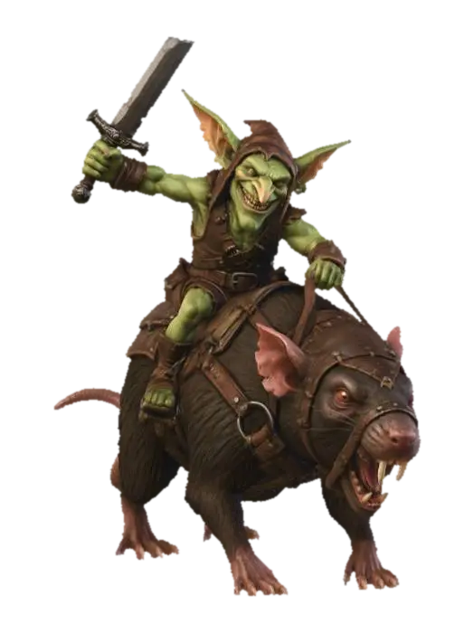 Goblin War Rider 3D model, vytvořený pomocí AI