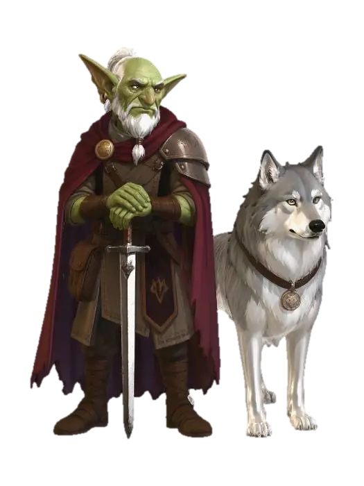 Oathbound Knight and the Wolf - Quest 3D model, vytvořený pomocí AI