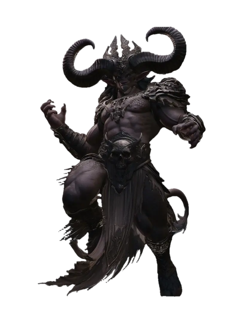 Mô hình 3D Abyssal Horned Warlord - Skeletal, được tạo bằng AI