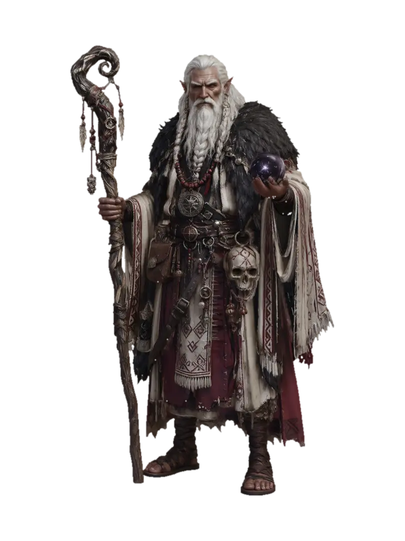 Skullbound Archmage 3D model, vytvořený pomocí AI
