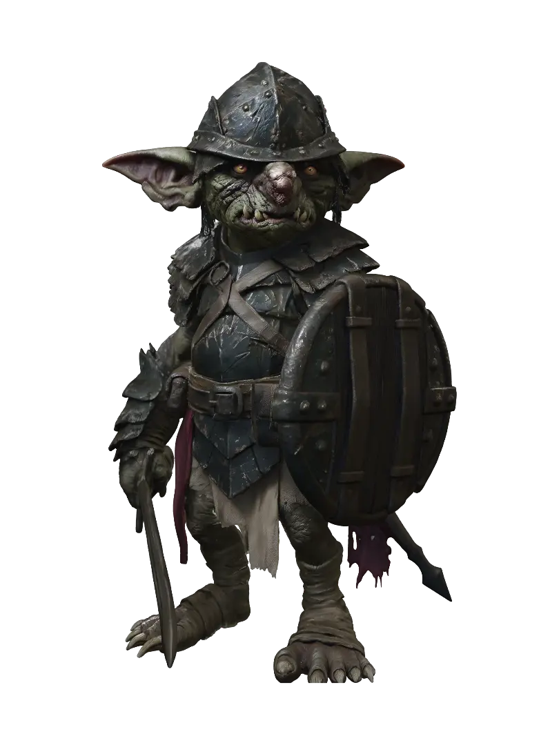 Ironclad Goblin Warrior 3D model, vytvořený pomocí AI