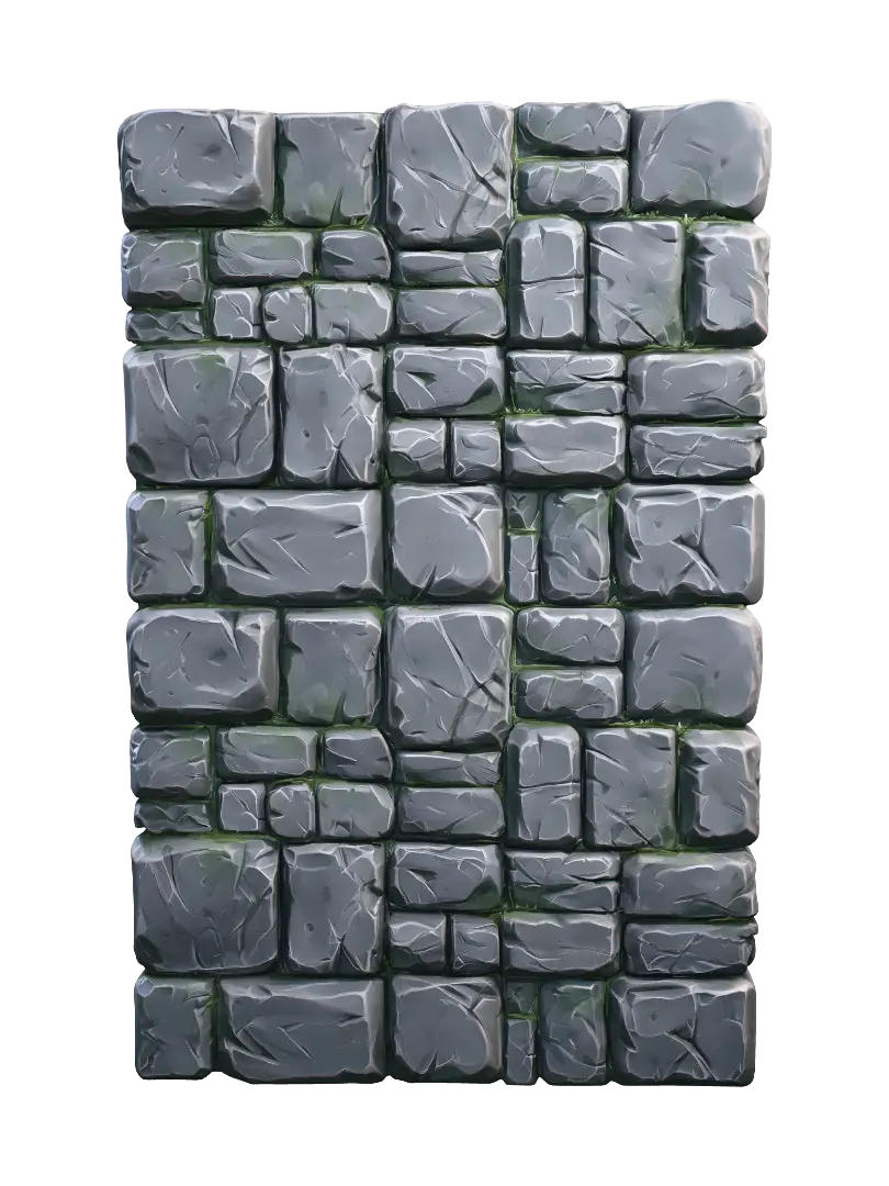 Mossy Stone Block Wall - Surface 的 AI 生成 3D 模型