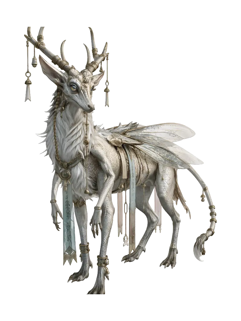 Modelo 3D de Auric Winged Stag - Model, gerado por IA