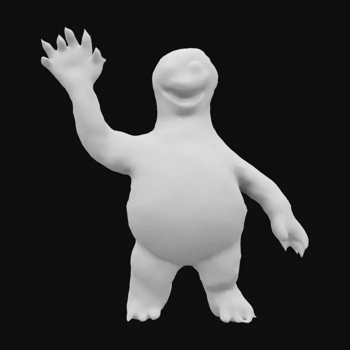 3D model for Blue Furry Monster