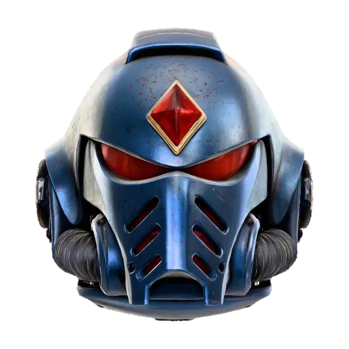 Crimson Visor Sentinel 3D model, vytvořený pomocí AI