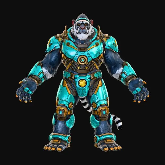 3D model for Cyber Gorilla Warrior
